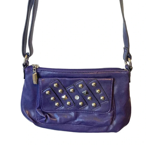 VTG Y2K Sienna Ricchi Faux Sued Purple Crossbody Purse - Picture 1 of 8